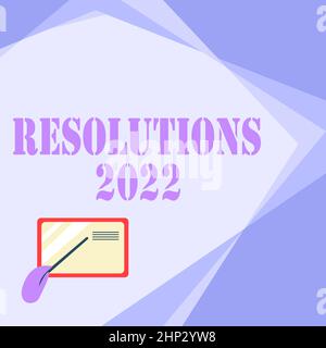 Légende conceptuelle résolutions 2022, Business concept list of Things Wishes to be entilly done in Next an Card Drawing with Hand Pointing Stick at SMA Banque D'Images