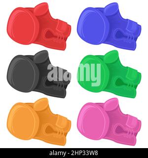 Icône de boîte de boxe colorée isolée sur fond blanc. Banque D'Images