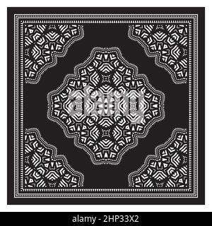 Châle à bandana, imprimé toile de tachegloth, foulard à col en soie, motif en forme de Kerchien, cachemire décoratif,Motif carré. Banque D'Images