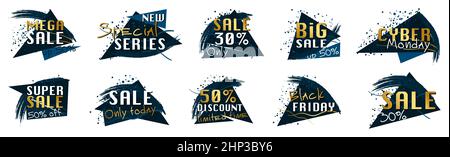 Ensemble de modèles Web, arrière-plan publicitaire de remise - illustration vectorielle Banque D'Images