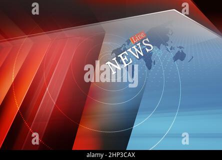Nouvelles du monde graphique historique avec des flèches et des actualités texte. 3d illustration Banque D'Images