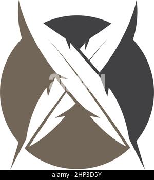 modèle vectoriel d'illustration d'icône de plume Illustration de Vecteur