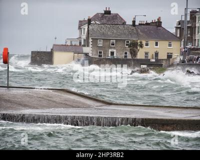 Storm Eunice à Bangor, Irlande du Nord Banque D'Images