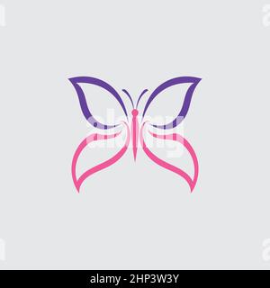 Logo papillon symbole et icône Vector Illustration de Vecteur