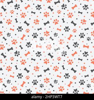 Motif coloré sans couture à motif paw pour chiens Illustration de Vecteur