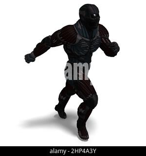 3D-illustration d'un combattant extratéristique dans un nanosuit Banque D'Images