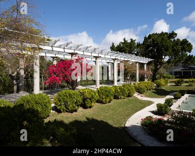 Sunken Garden and Pergola at Selby Gardens Musée historique de Spanish point et complexe environnemental à Osprey, Floride. ÉTATS-UNIS Banque D'Images