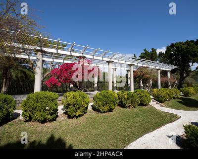 Sunken Garden and Pergola at Selby Gardens Musée historique de Spanish point et complexe environnemental à Osprey, Floride. ÉTATS-UNIS Banque D'Images