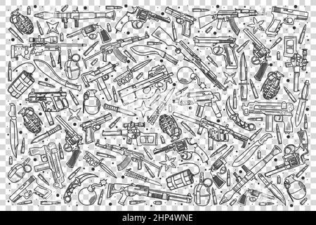 Jeu de doodle armes Illustration de Vecteur