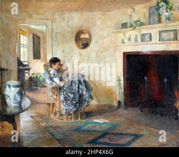 Rainy Day par l'artiste américain Frank Weston Benson (1862-1951), huile sur toile, 1906 Banque D'Images