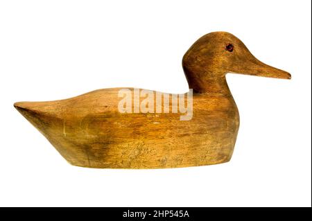 Ancien 1905 de canard américain sculpté à la main leurre. Banque D'Images