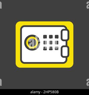 Icône de vecteur de sécurité de banque isolée sur le blanc Illustration de Vecteur