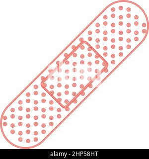 Bande néon aide rouge couleur vecteur illustration image de style plat Illustration de Vecteur