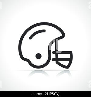 icône de la ligne de casque de football américain Illustration de Vecteur