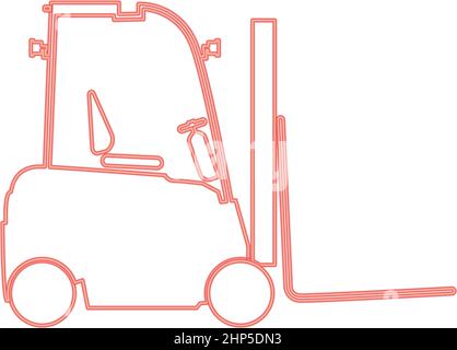 Chargeur électrique au néon rouge illustration vectorielle de couleur image de style plat Illustration de Vecteur