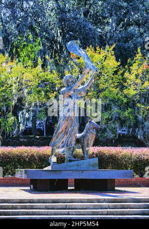 Statue de la jeune fille à Savannah Banque D'Images