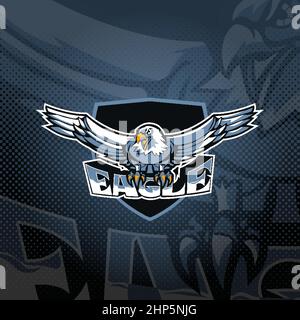Logo Eagle pour esport, sport ou mascotte d'équipe de jeu. Illustration de Vecteur