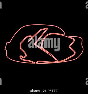 Plat de poulet frit au néon rouge couleur vecteur illustration image de style plat Illustration de Vecteur