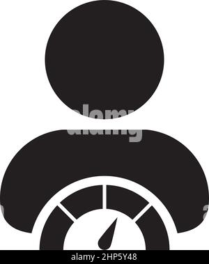 Icône de système de crédit social indicateur de score vecteur homme utilisateur profil personne avatar symbole pour dans une illustration de pictogramme de glyphe Illustration de Vecteur