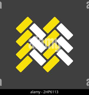 Icône de parquet vectoriel plat sur fond sombre. Construction, réparation Illustration de Vecteur