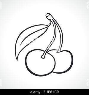 cerisiers en noir et blanc Illustration de Vecteur