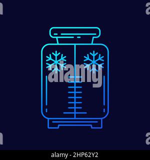 icône de la ligne de cryothérapie avec un vecteur cryosauna Illustration de Vecteur