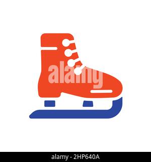Icône représentant un vecteur de chaussures de patinage. Panneau hiver Illustration de Vecteur