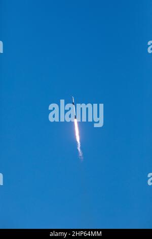 La fusée SpaceX Falcon 9 avec le module de chargement Dragon remonte après le décollage du complexe de lancement spatial 40 sur la station aérienne de Cape Canaveral, en Floride, en début d'après-midi, le 5 décembre 2019. Liftoff était à 12:29 HNE. Il s'agit de la mission de SpaceX 19th commercial Resupply Services (CRS-19) pour la NASA à la Station spatiale internationale. Banque D'Images