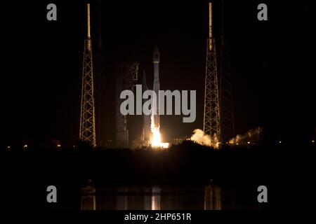 Cygnus orbital ATK OA-6 sur un ULA Atlas V Rocket lance à partir du Pad 41 à la station aérienne de Cape Canaveral (CCAFS) vers. 2016 Banque D'Images