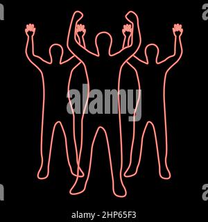 Neon business People Red color vector illustration de style plat Illustration de Vecteur