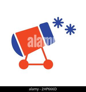 Icône de vecteur de canon à neige. Panneau hiver Illustration de Vecteur