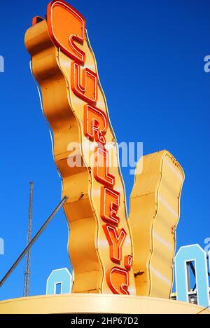 Un restaurant de Wildwood New Jersey ne vend que des feux Curley Banque D'Images