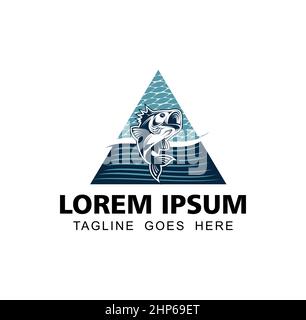 Logo vecteur modèle emblème tournoi de pêche Illustration de Vecteur