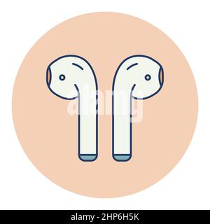 Icône de vecteur casque sans fil Airpods Illustration de Vecteur