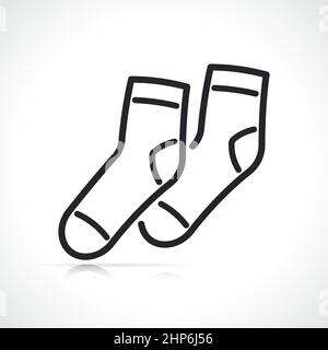 icône en noir et blanc des chaussettes Illustration de Vecteur