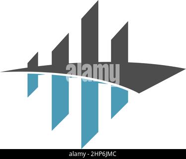 Illustration de l'icône de vecteur du modèle de logo Bridge Illustration de Vecteur