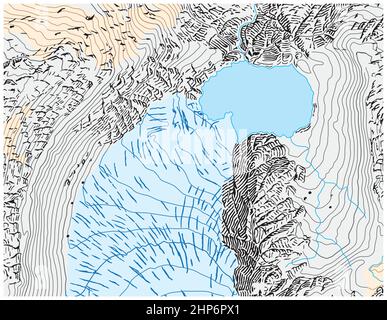 carte topographique abstraite de haute montagne avec représentation rocheuse Illustration de Vecteur