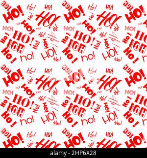 HO ! HO ! HO ! Motif vectoriel de remetpage sans couture manuscrite - motif de Noël festif pour emballer du papier, des cartes, des bannières et des affiches, etc. - EPS vectoriel modifiable Illustration de Vecteur