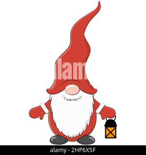 style de dessin animé gnome de noël Illustration de Vecteur