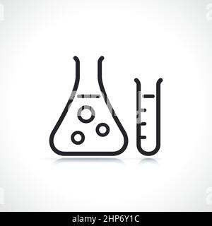 laboratory flask thin line icon Illustration de Vecteur