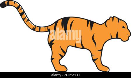 motif d'illustration vectoriel d'icône de bébé tigre Illustration de Vecteur