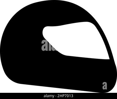 Casque moto sport de course icône noir couleur vecteur illustration image plate style Illustration de Vecteur