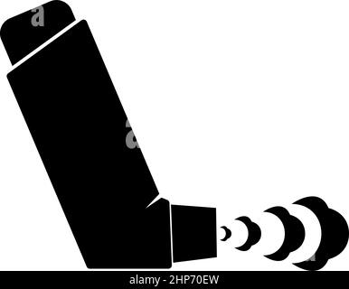 Main Inhaler spray pour le traitement asthme soulagement de la toux concept inhalation allergique patient icône couleur noire vecteur illustration image de style plat Illustration de Vecteur