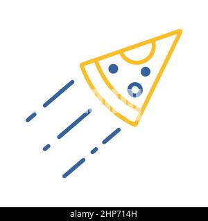 Icône représentant une tranche de pizza. Livraison rapide de nourriture Illustration de Vecteur