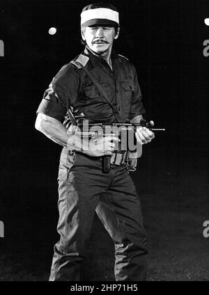 Photo publicitaire de Charles Bronson dans le film, RAID on Entebbe (1977) Banque D'Images