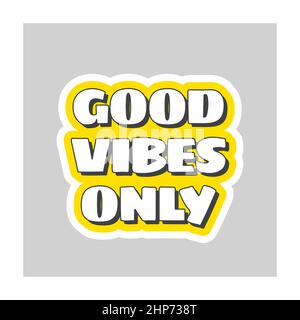 Bon vibes seulement pop art lettrage Illustration de Vecteur