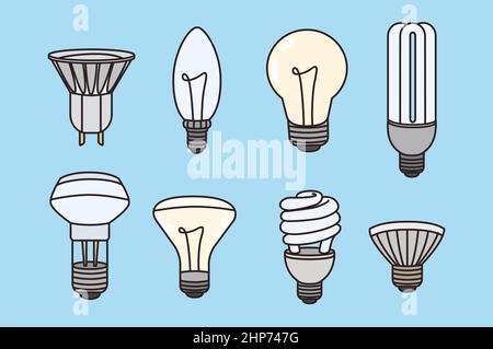 Concept d'éclairage et d'éclairage électrique. Illustration de Vecteur
