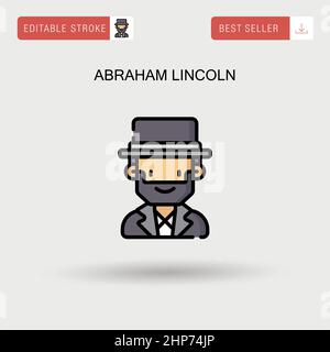 Icône vecteur simple Abraham lincoln. Illustration de Vecteur