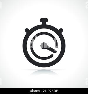 icône noir et blanc du chronomètre Illustration de Vecteur