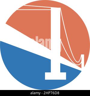 Illustration de l'icône de vecteur du modèle de logo Bridge Illustration de Vecteur